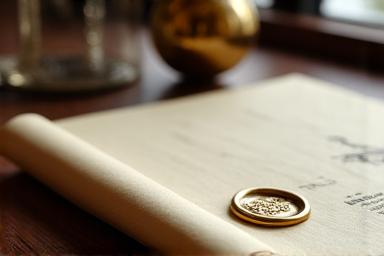 Illustration d'une main tenant un document légal élégant, sur fond d'un croquis de Paris