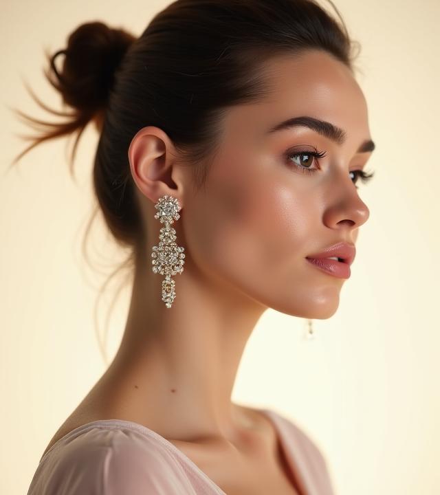 Une femme souriante, transformée de son état matinal à une élégance complète en trois étapes visuelles représentant 5, 10, et 15 minutes.